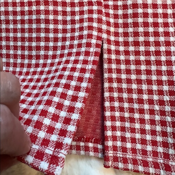 Zara Red Gingham Mini Dress Size Large - Picture 8 of 10